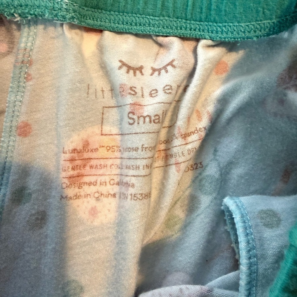 Little Sleepies Light Blue Sushi Print Short Bamboo Pajama Set GUC 0600 - Picture 4 of 9